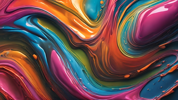 【4K】抽象创意彩色颜料涂料艺术流体合集