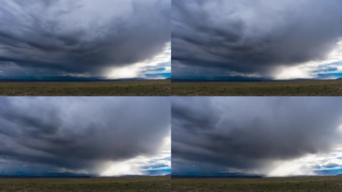 狂风暴雨前夕电闪雷鸣乌云翻滚暴风雨4K