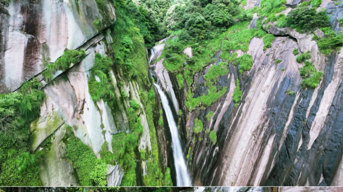 高山流水山谷瀑布山涧流水山水风光