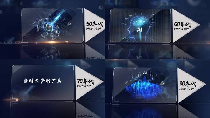 蓝色科技大气时间轴历程企业图文展示