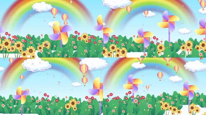 彩虹的约定-卡通背景