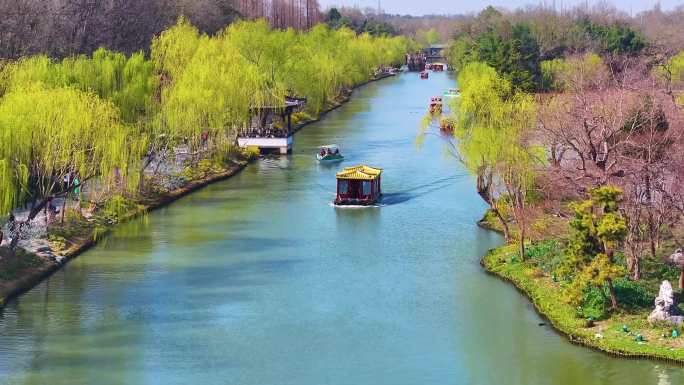 扬州市邗江区瘦西湖风景名胜区航拍江南水乡