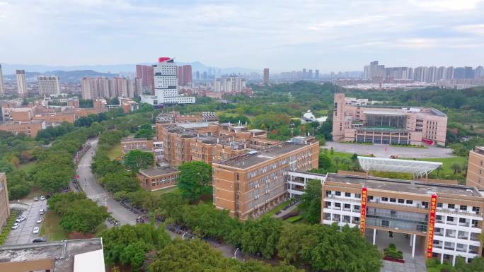 福州大学旗山校区航拍校园风景风光