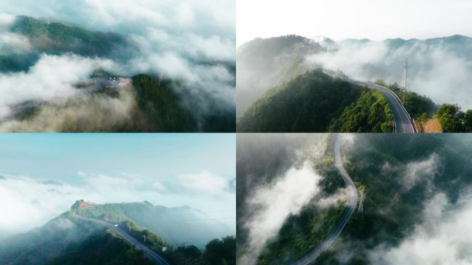 云雾公路壮美山河输变电工程高压线路云海