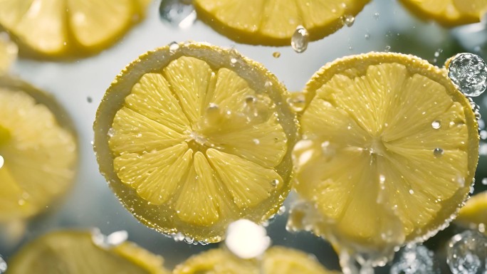 柠檬 水滴 水果 果实 丰收