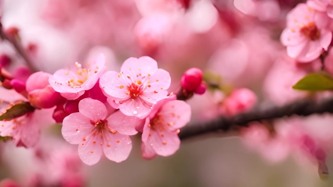 鲜艳的红梅花