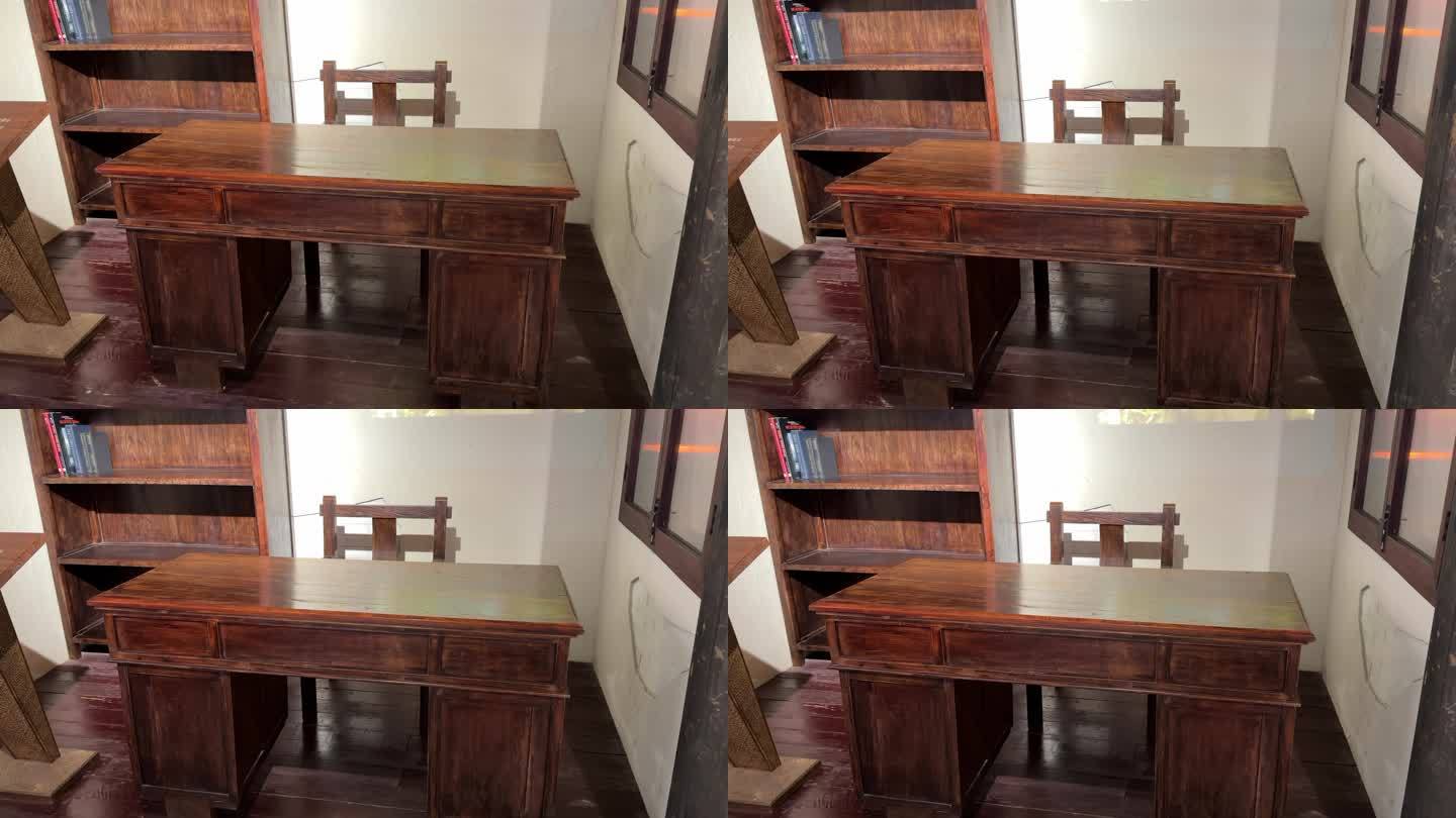 4K原创 老旧书房 课桌椅