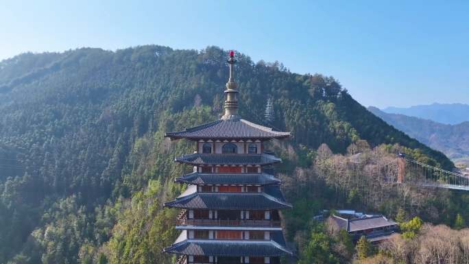 浙江衢州开化县航拍小县城风景风光素材