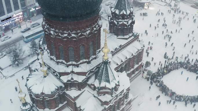 哈尔滨圣索菲亚教堂雪景