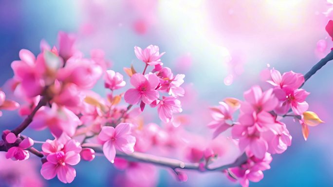 桃花盛开竞相绽放绚丽粉红色海洋美丽动人2