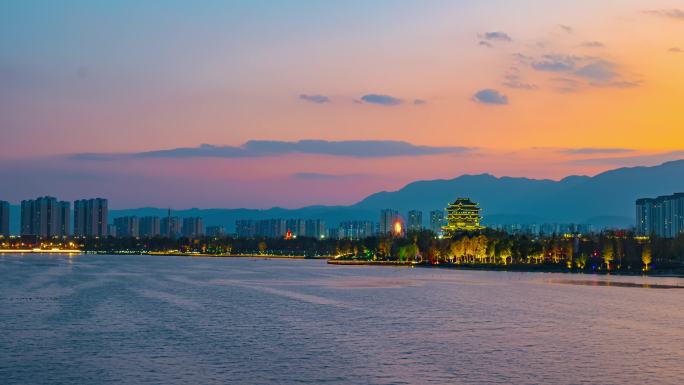 4K保山青华海国家湿地公园夜景延时