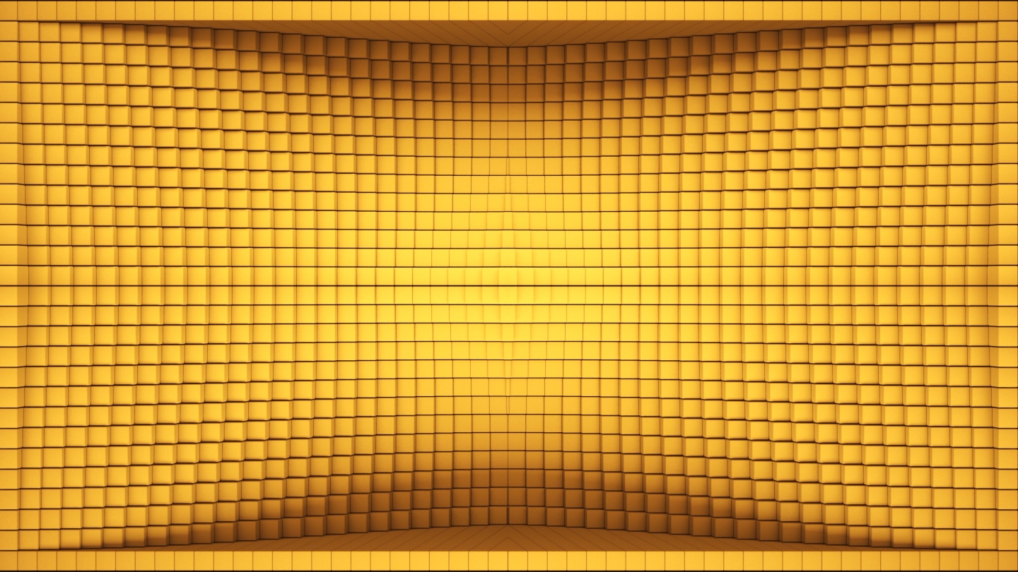 【裸眼3D】青春可爱立体几何方块明黄空间