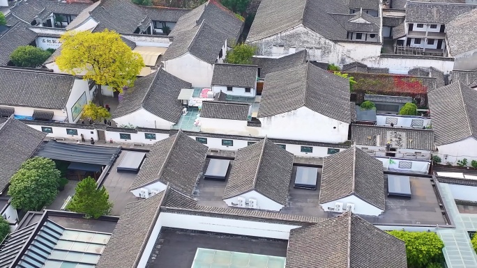 浙江绍兴鲁迅故里祖居航拍旅游景区景点城市