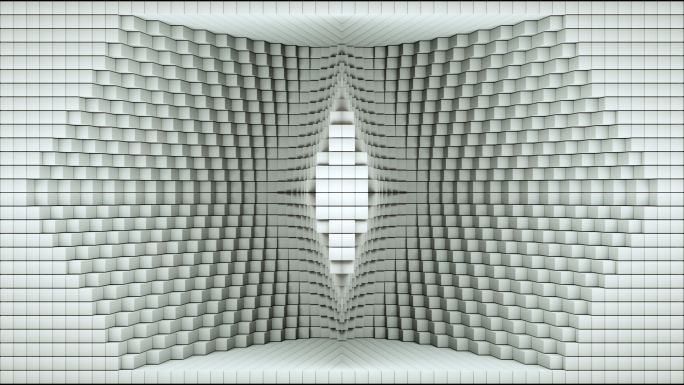 【裸眼3D】白色光影立体几何方块炫酷空间