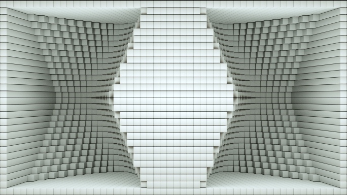 【裸眼3D】白色光影立体几何方块炫酷空间