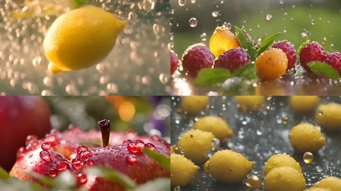 柠檬 水果瓜果 果实 丰收 水滴
