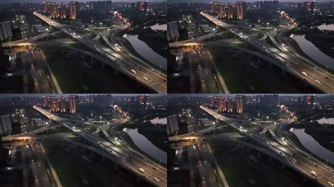 城市立交桥延时摄影