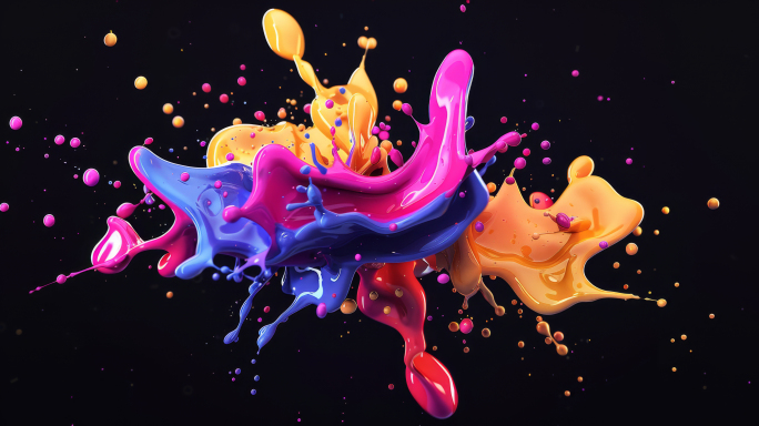 创意色彩碰撞艺术，水墨颜料抽象动画【1】