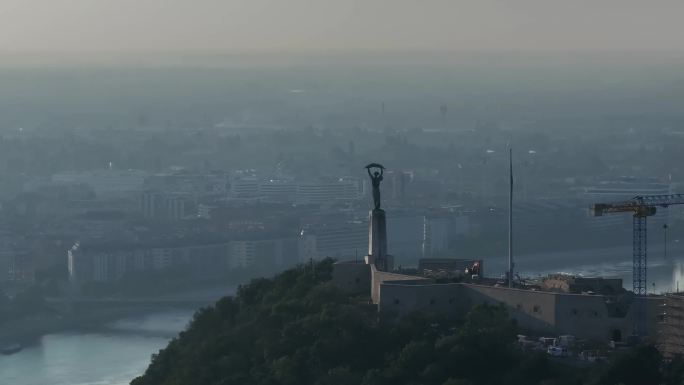 匈牙利布达佩斯 国会大厦 渔人堡航拍