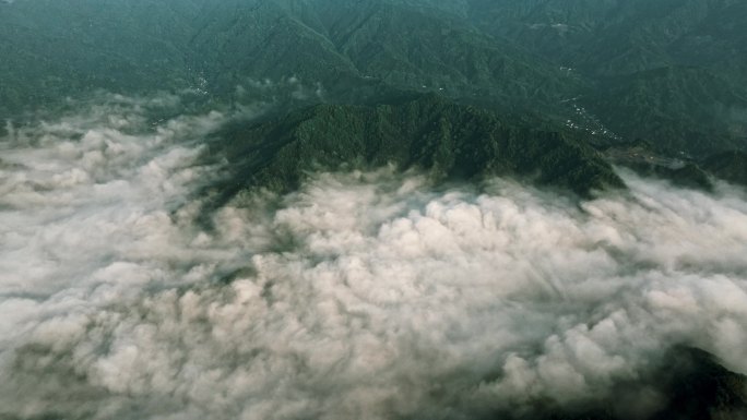 航拍大山大河壮丽山河森林云海