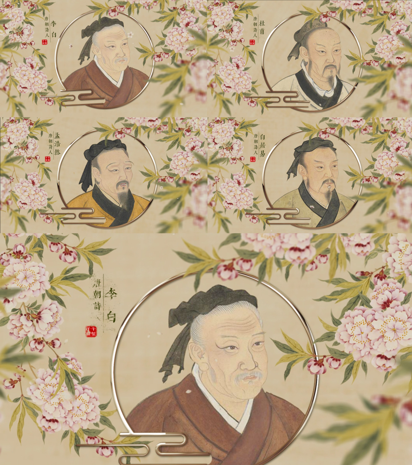 中国风历史人物照片名人图文介绍模板
