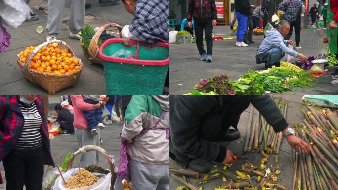 人文 路边摊 菜场 小摊贩 卖菜  生活