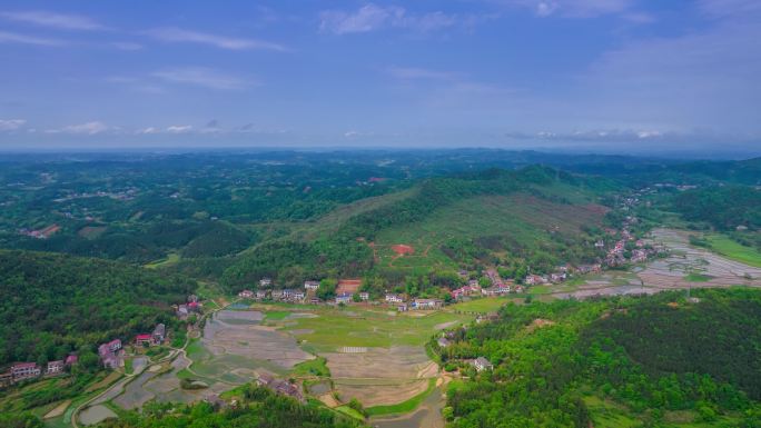 农村风景4K延时航拍