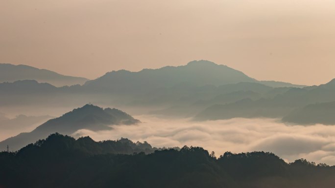 航拍大山大河壮丽山河森林云海