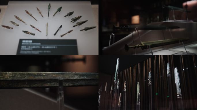 战国古代冷兵器铜箭镞木弩铜剑宝剑