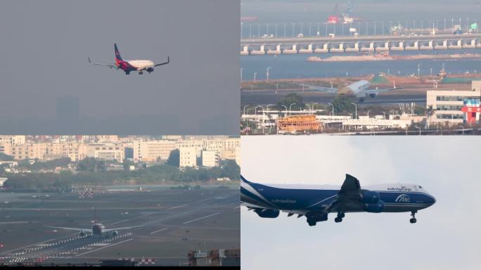 中国邮政航空、中原龙浩航空等全货机降落