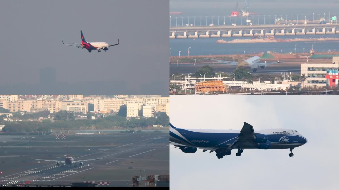 中国邮政航空、中原龙浩航空等全货机降落