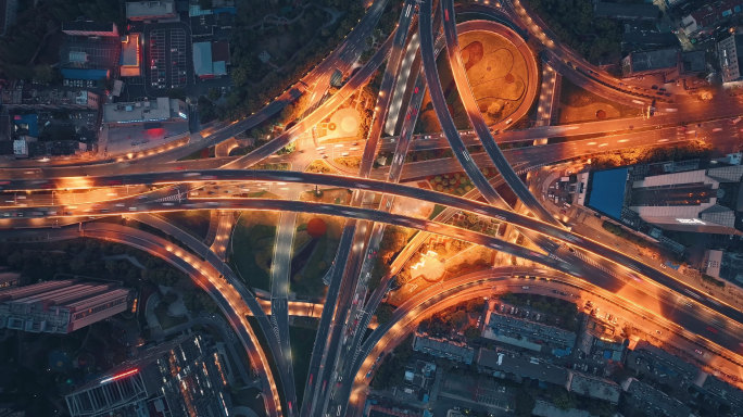 高架夜景航拍