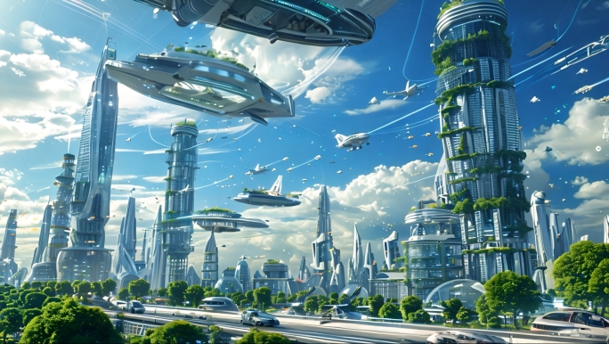 未来科技城市科技之光科幻世界