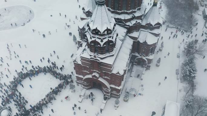哈尔滨圣索菲亚教堂雪景