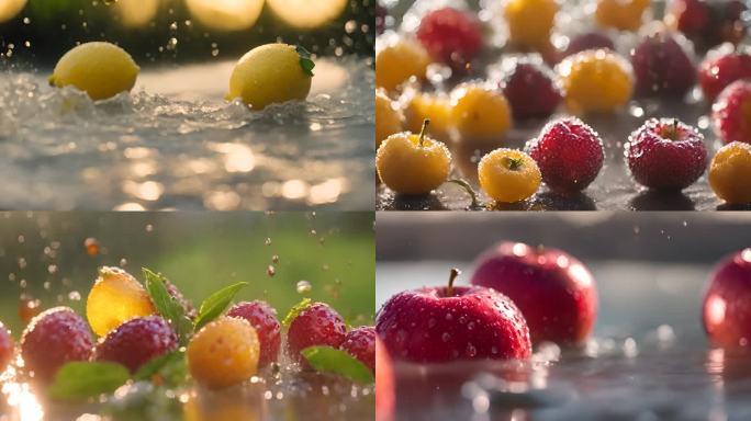 果实饱满 水果瓜果 丰收 水滴水珠