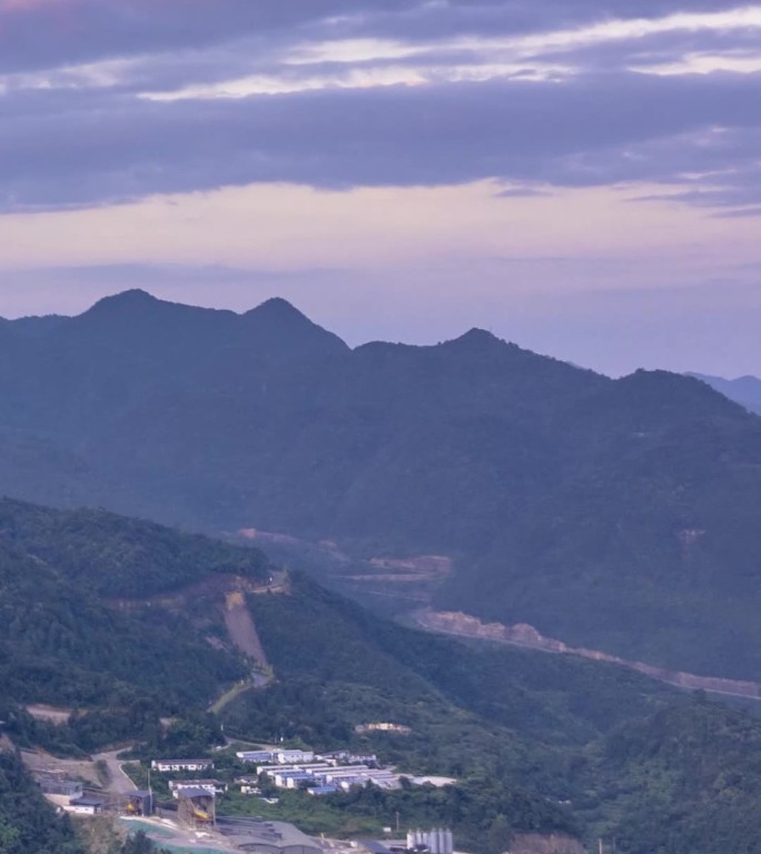 高清竖屏延时航拍湖南通道万佛山日出