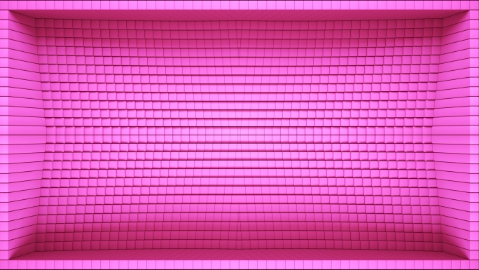 【裸眼3D】浪漫立体几何方块粉色色彩空间