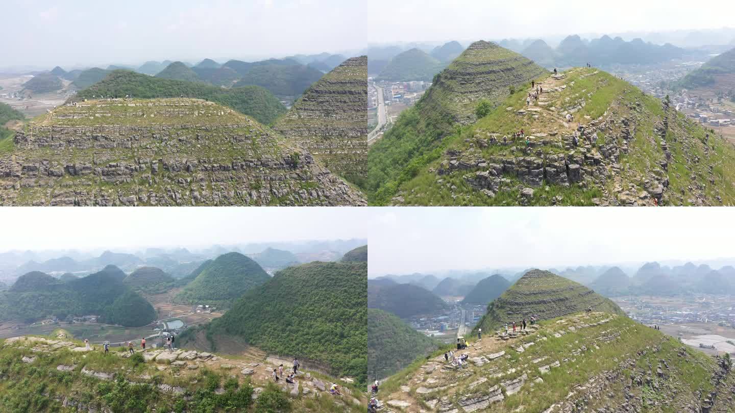 贵州安龙：喀斯特地质奇观“金字塔”引游客