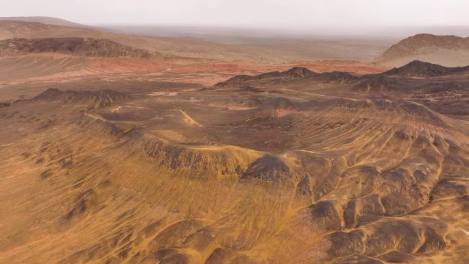 航拍新疆塔克拉玛干沙漠崎岖沙漠地带合集3