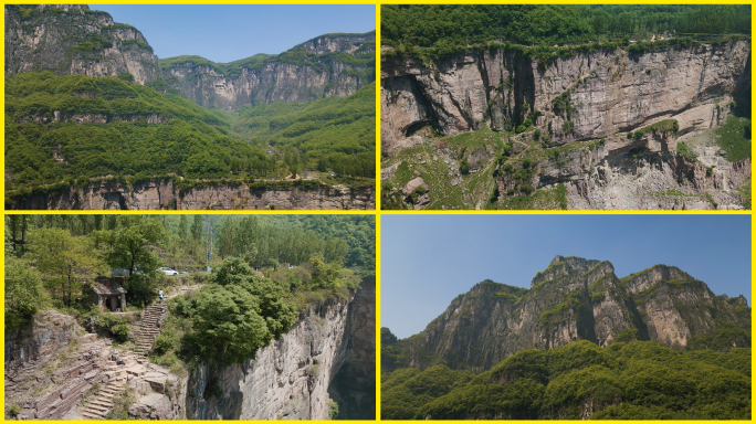 4K30P航拍河南辉县南太行风景登山徒步