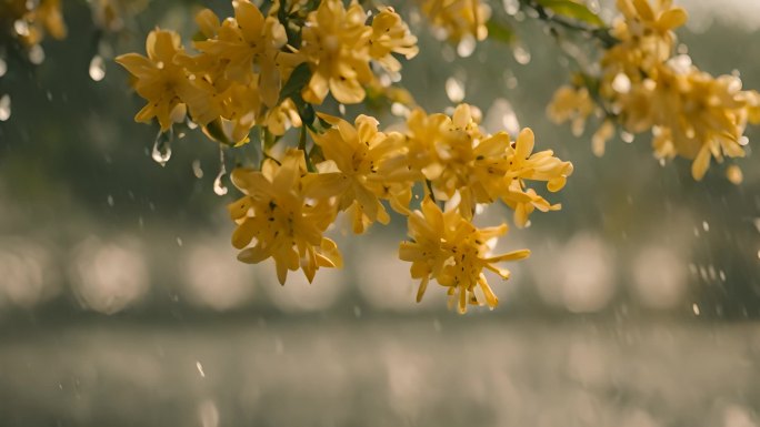 花瓣飘落 春暖花开