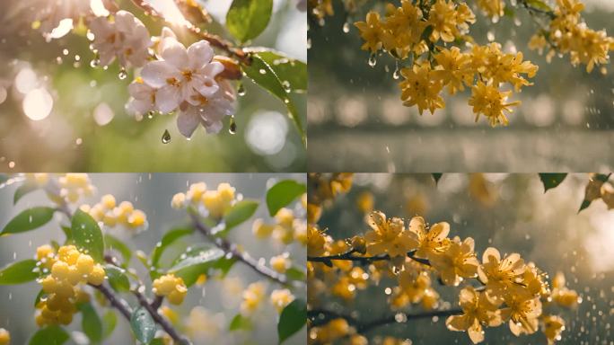 花瓣飘落 春暖花开