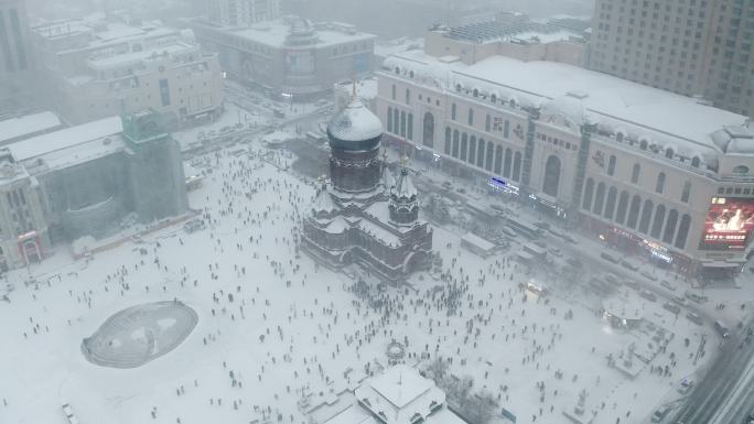 哈尔滨圣索菲亚教堂雪景