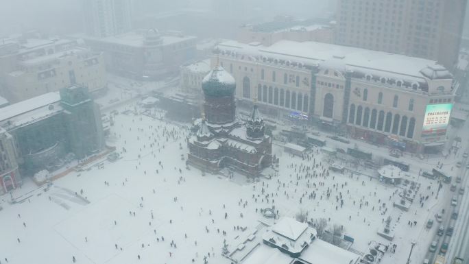 哈尔滨圣索菲亚教堂雪景