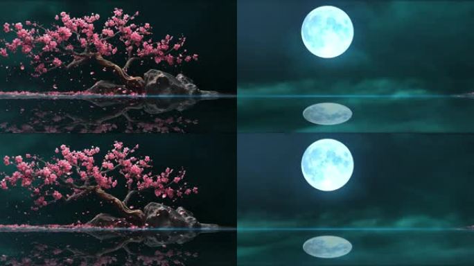 桃花树 -月亮