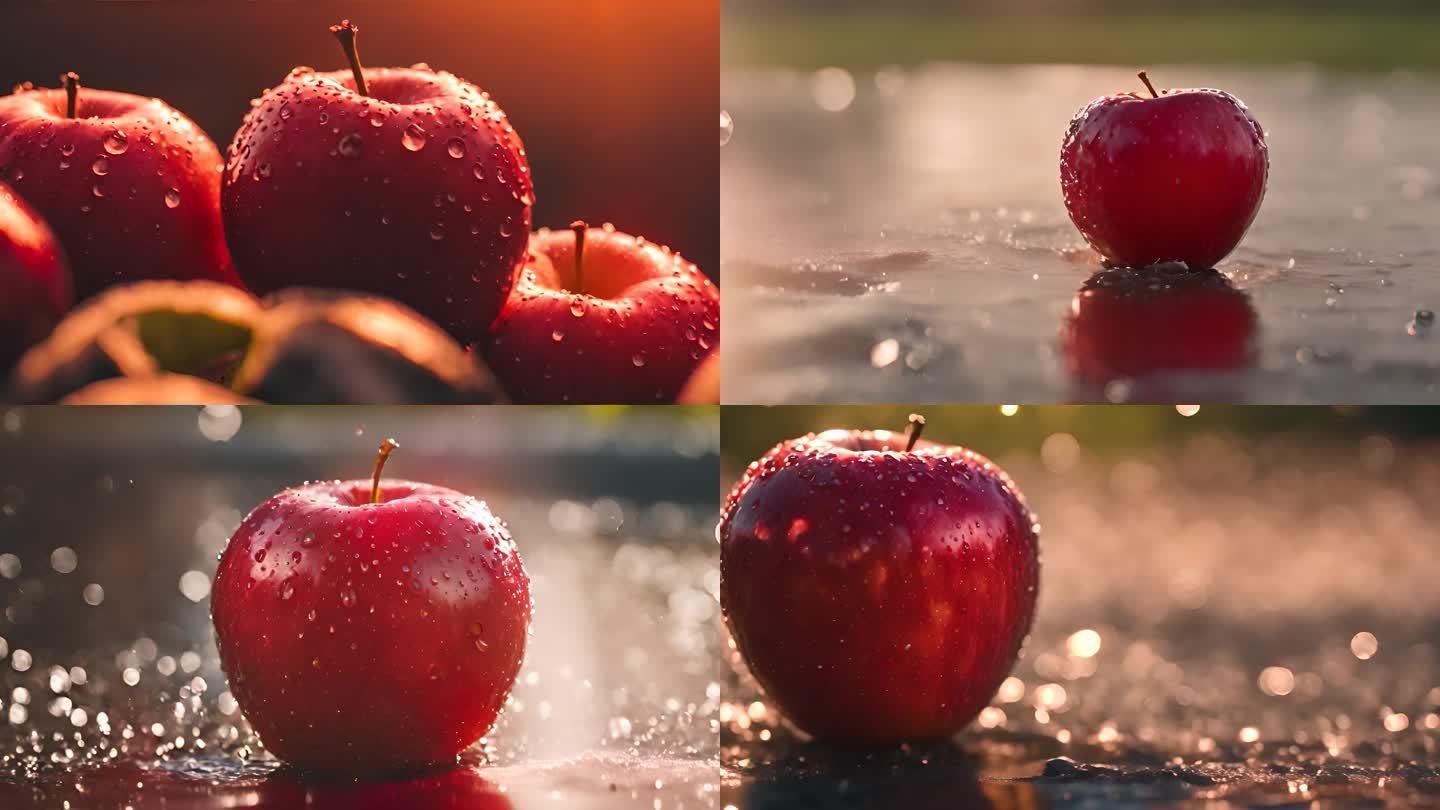 唯美水中的苹果