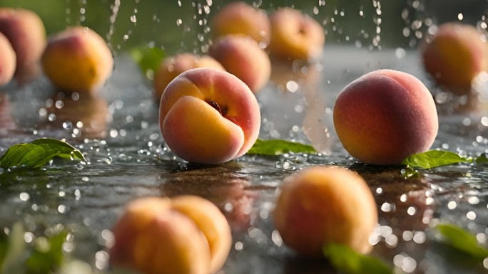 雨水中的瓜果水果 阳光雨露