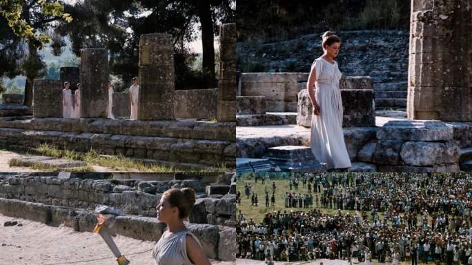 奥运会 “希腊女神”采集圣火