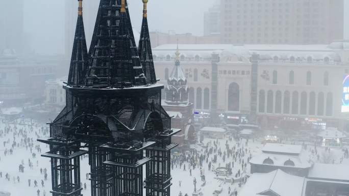 哈尔滨圣索菲亚教堂雪景