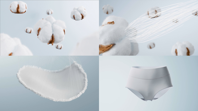 全棉棉花3D三维布料编织动画